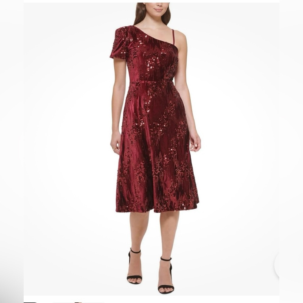 NEW Kensie dress size 2‎ red metallic sequined cocktail dress STUNNING ❤️❤️